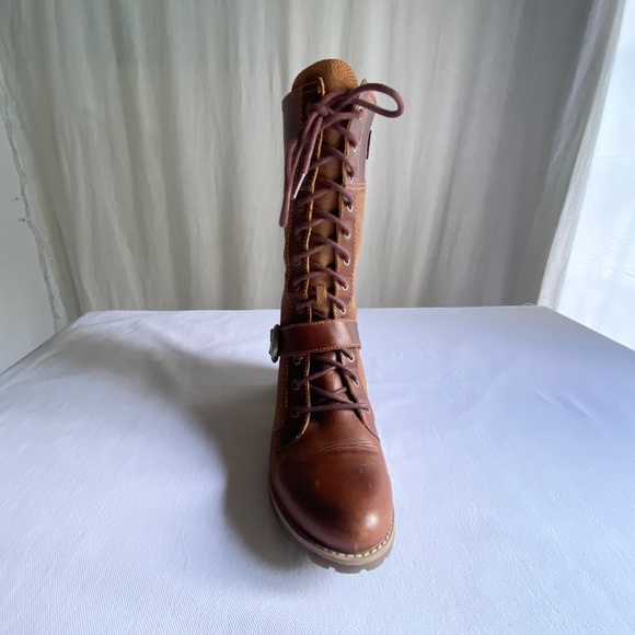 Timberland Bethel Boots Tall Mid Calf Lace Up Buckle Brown Leather Suede Sz 8.5 - Picture 14 of 15